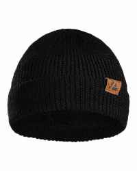 DANISH ENDURANCE Merinowolle Mütze mit Fleece, Warme Wintermütze, Stretchy & Bequem, Unisex, Beanie für Damen & Herren Einheitsgröße Schwarz