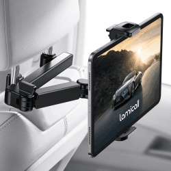 Lamicall Tablet Halterung Auto, Tablethalterungen Auto - Ausziehbar KFZ Tablet Halter Kopfstütze, Universal Tablet Kopfstützenhalter für iPad, für Switch, Sumsung Tab, Smartphone & 4,7-11 Zoll Geräte Schwarz