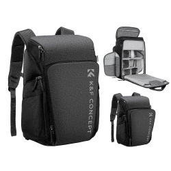 K&F Concept Kamerarucksack, Fotorucksack für Fotografen, Kamerarucksack mit 16Zoll-Laptopfach, kompatibel für Canon/Nikon/Sony/DJI Mavic Drone (Alpha Rucksack 25L), Grau 25L 2-grau