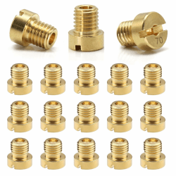 Vergaser Düsen, 17 Stück M6 Vergaser Düse Hauptdüsenset Satz, Vergaser für Roller Motorrad Schaltmoped（55-135）55，60，65，70，75，80，85，90，95，100，105，110， 115，120，125，130，135