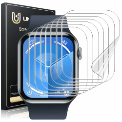UniqueMe für Apple Watch Series 10 46mm Schutzfolie - 8 Stück, Flexible TPU, für iwatch 46mm Displayschutz, Blasenfreie, Weich HD Klar Displayfolie, Volle Abdeckung, Anti-Staub S10 46mm Transparent