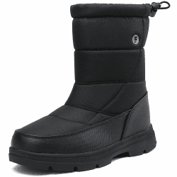 BARFULKER Winterschuhe Herren Damen Winterstiefel Outdoor Warm Gefüttert Schneestiefel,Gr.36-46 EU 38 EU Schwarz