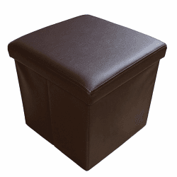 Style home Sitzhocker mit Stauraum, Faltbare Sitzbank, Sitztruhe aus Kunstleder, gepolstert Sitzwürfel Fußhocker Aufbewahrungsbox mit Deckel, für Wohnzimmer Schlafzimmer, 38 * 38 * 38 cm (Braun) Braun-kunstleder