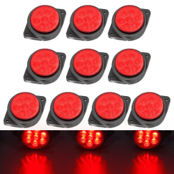 LeKaufen 10 Stück Begrenzungsleuchten Anhänger, LED Positionslicht PKW Rot 12v 24v, Superhell Ip68 Kontrollleuchte Seitenmarkierungsleuchten Positionsleuchten für LKW Lastwagen Wohnmobile Wohnwagen