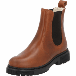 Palado Chelsea Boots Damen Alicudi – edles Leder – warm gefüttert mit Schurwolle – gefertigt in Portugal – perfekte Boots für Komfort und Stil im Winter 41 EU Cognac