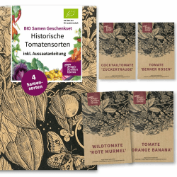 Magic Garden Seeds - Historische Tomatensorten (Bio) - Samen-Geschenkset mit 4 robusten Tomatensamen - Alte Sorten - Tomaten Samen - Hochwertige Pflanzensamen für den Gemüsegarten - Garten Geschenk