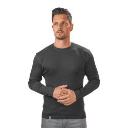 ALPIN LOACKER 100% Merino Langarmshirt Herren 230g/m2 I Feinste Merino Unterwäsche Herren I Langarm Wandershirt Herren I Langarm Merino Shirt für Outdoor und Sport XXL Grau