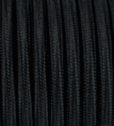 3 Meter 3 - adrig Textilkabel Stoffkabel Pendelleitung Lampenkabel Textile Cable 3x0,75 3G0,75 Schwarz 3 Meter - [3x0.75] Schwarz Rund