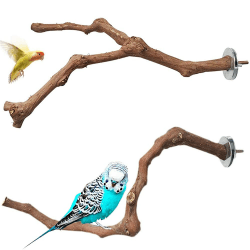Rkllejs 2 Stück Sitzstangen Vögel, Papageien-Sitzstangen aus Naturholz, Naturholz Sitzstangen, für Vogelkäfige, Vogelschleifklauen Klettern Stehend Vogelkäfig Zubehör, 2 Stile