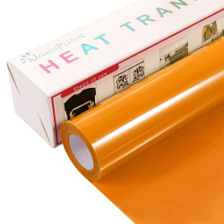 NANAPLUMS Plotterfolie Textil, 30.5cm×4m Flexfolie Plotter Textil, Bügelfolie für Textilien Transferfolie zum Aufbügeln für DIY T-Shirt, Stoffe(Orange Gelb)