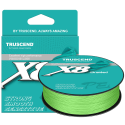 TRUSCEND Geflochtene Angelschnur 8fach, Angelzubehör Angelschnur geflochten glatt und ultradünn, PE Braided Fishing Lines, Angelsehne, Angel Schnur 300m & 500m 20 LB (300 yards) Chartreuse