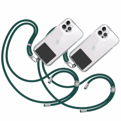 TBOC 2X Band Handykette SchlüsselBand Kette Handyschnur [Dunklegrün]Zum Aufhängen Nacken Umhängen Universal mit [Schwarz Pad] Handy Band Patch Karabiner Smartphone Lanyard Schlüsselbänder Dunkelgrün