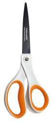 Fiskars Antihaft-Universalschere, Länge: 21 cm, Titan-Beschichtung/Rostfreie Stahl-Klinge/Kunststoff-Griffe, Weiß/Orange, 1004721 Antihaft-Universalschere 21 cm