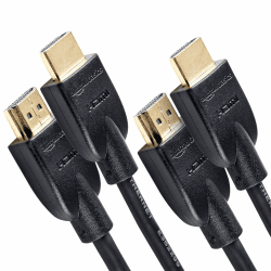 Amazon Basics 4K-HDMI-Kabel, 1.8 m, 18 Gbit/s Highspeed mit Ethernet, 4K@60Hz, 2 Stück, 2160p, Schwarz 2er-Pack 1,8 m