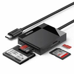 UGREEN USB C 104MB/S Kartenleser SD/Micro SD Card Reader USB C CF Kartenleser 4 in 1 Kompatibel für iPhone 15 Pro Max, Galaxy S23+/ S23 Ultra/MacBook Pro/Air/iPad Pro/Surface Book usw.