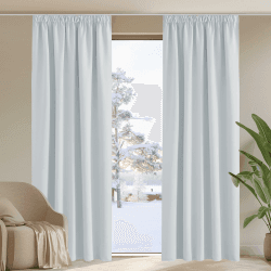 PONY DANCE Extra Breite Gardinen mit Kräuselband Weiß 2er Set H 228 x B 167 cm Verdunklungsvorhänge Wohnzimmer Thermovorhang Blickdicht Kräuselband, Grau-weiß H228 x B167 cm (2er Pack) Grau-weiß