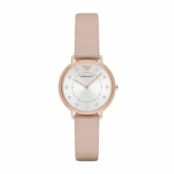 Emporio Armani Damenuhr-Zweizeiger-Armbanduhr aus Edelstahl, 32 mm Gehäusegröße Rosa