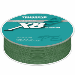 TRUSCEND Geflochtene Angelschnur 8fach, Angelzubehör Angelschnur geflochten glatt und ultradünn, PE Braided Fishing Lines, Angelsehne, Angel Schnur 300m & 500m 25 LB (300 yards) Grün