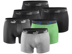 PUMA Boxershort 6er Pack Herren Basic Black Limited Edition Black-green-grey-new XXL