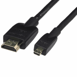 Amazon Basics - Flexibles Verbindungskabel, Micro-HDMI auf HDMI, 1.8 m, Schwarz 1.8 m Flexibles Micro-HDMI-auf HDMI-Kabel Single