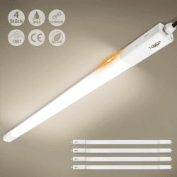 TONFFI 4 Stück Feuchtraumleuchte LED 150CM, 60W 7000LM LED Röhre, Reihenschaltung, Neutralweiß, IP65 Wasserfest Feuchtraumlampe Wannenleuchte Deckenleuchte für Keller Werkstatt Garage Warenhaus Bad 150cm 60W 7000lm 4 Stück