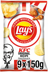 Lay's KFC Kentucky Fried Chicken - Knusprig gewürzte Kartoffelchips für eine gelungene Party (9 x 150 g)