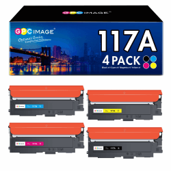 GPC IMAGE 117A Toner Set Kompatibel für HP 117A für Toner HP Color Laser MFP 178nwg für HP Color Laser MFP 179fwg 179fnw 178nw 150nw 150w 178 179 W2070A W2071A W2072A W2073A (4er-Pack) 117A, 4er-Pack