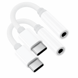 Adapter USB C auf Klinke 【MFi Zertifiziert】 2 Stück USB C Aux Adapter USB C to 3.5mm Jack Kopfhörer Adapter Nylon Kompatibel mit iPhone 15/15 Plus/15 Pro/15 Pro Max, Samsung Galaxy S24 S23 S22 S21