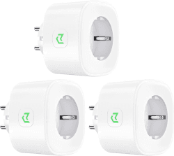 Meross WLAN Alexa Steckdose, Stromzähler für Steckdose mit Energieüberwachung, Smart Steckdose mit Zeitschaltuhr kompatibel mit Alexa und Google Home, Sprach- und Fernbedienung, 16A 3840W, 3 Stück Smart Steckdose 16A 3St.