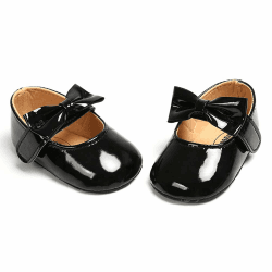 RVROVIC Baby Mädchen Mokassins Säugling Prinzessin Glitzern Premium Leichte weiche Sohle Prewalker Kleinkind Mädchen Schuhe 0-6 Monate 2 Schwarz