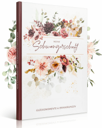 EULENTALER® Schwangerschaftstagebuch I Von Hebammen & Pädagogen gestaltet I Hangemalte Illustrationen I Tagebuch für die Schwangerschaft zum eintragen I Geschenkidee für werdende Mütter Meine Schwangerschaft Rot