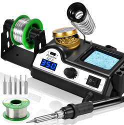Preciva Lötstation 60W Lötkolben Set mit Displayanzeige, Temperatur einstellbar 90~480°C, Standby-Modus Lötset für Hobbylöten (Lötstation)