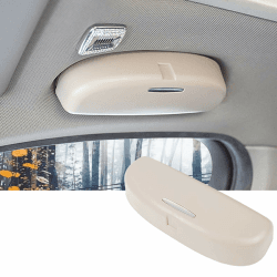 SKTU Auto Sonnenbrillenhalter für BMW 1er 3er 5er 7er X1 X3 X5 X7 Brillenetui Glasses Case Holder Auto Innenraum (Beige)