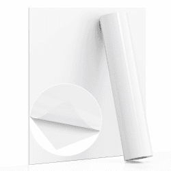 JAVIGA Vinylfolie Plotter Weiß Plotterfolie Vinyl Rolle 30,5 x 183cm für Cricut, Wasserdichte Glänzende Selbstklebende Folie für DIY-Aufkleber, Dekoration, Geburtstag 30,5cm x 183cm Weiß