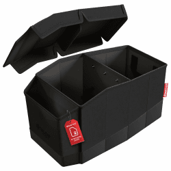 ATHLON TOOLS Premium Mittelsitz-Organizer mit Deckel - vielseitig - Auto Kiste - Cleverer Stauraum mit Magnetverschluss - Einfache Reinigung - Ordentlich und komfortabel reisen (Schwarz)