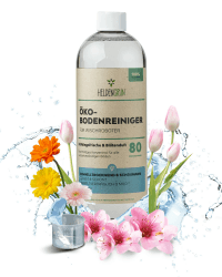 Heldengrün® Öko Bodenreiniger für Wischroboter [FRÜHLINGSFRISCHE & BLÜTENDUFT] - Extrem gründliches Wischroboter Reinigungsmittel - Streifenfrei, schnelltrocknend & schaumarm - Reiniger Wischroboter Frühlingsfrische & Blütenduft 1 l (1er Pack)