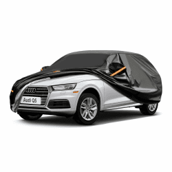 GUNHYI Autoabdeckung Wasserdicht und atmungsaktiv, Abdeckplane Geeignet für BMW X3, Kodiaq, GLC, Audi Q5, CX-5, CR-V, XC60, SUV Vollgarage Autoplane mit 7 Schichten Material.(460 zu 485 cm) YL 1-Schwarz 2- für SUV Länge 460 bis 485 cm
