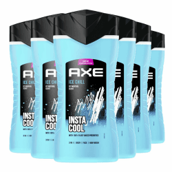Axe 3-in-1 Duschgel & Shampoo Ice Chill XL für langanhaltende Frische und Duft dermatologisch getestet 400 ml 6 pack Minze 400 ml (6er Pack)