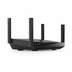 Linksys Hydra Pro 6E Tri‑Band WiFi-6E-Mesh-Router – 8-Stream-Router zum Gamen,Zugriff auf das 6-GHz-Band,bis 6.6 Gbit/s,250 m² Funkabdeckung,mehr als 55 Geräte,geeignet Velop-Mesh-Systeme,MR7500-EU