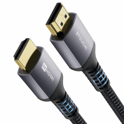 Stouchi HDMI 2.1 Kabel 8K 2,5m, Ultra HD 48 Gbit/s Hochgeschwindigkeit 8K60hz 4K120hz 144Hz 165 Hz RTX 3080 DSC eARC Dynamisches HDR10 4: 4: 4 HDCP 2.2 & 2.3 Dolby,Kompatibel mit TV/PS5/Xbox-Serie X 1 Packung 2,5m