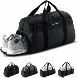 Fitgriff® Sporttasche & Reisetasche V2 für Damen und Herren - mit Schuhfach & Nassfach - Tasche für Sport, Fitness, Reisen - Trainingstasche, Gym Bag, (Full Black, Medium) Full Black 56 x 30 x 32 cm (Medium)