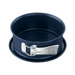 Dr. Oetker Springform Ø 18 cm BACKLIEBE EMAILLE, Backform für runde Kuchen, Kuchenform mit schnitt- und kratzfesten Emaille- Servierboden, Form mit Auslaufschutz (Farbe: Blau), Menge: 1 Stück Ø 18 cm Springform