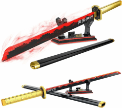 QLT QIAOLETONG Demon Slayer Schwert Schwert Ideas Cosplay Animes Tsugikuni Yoriichi Katana?Klemmbausteine Bausteinen deko Geschenk für Erwachsene Jungen ab 6-16 mit Scheide Halterung(606 pcs) QLT Sword-4