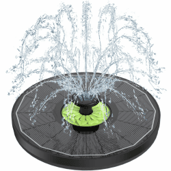 SZMP Solar Springbrunnen, 2024 Neue 3.5W Glas Solar Teichpumpe mit 7 Düsen & 4 Fixe Rohre Solar Wasserpumpe Solar Schwimmender Fontäne Pumpe für Garten, Teich, Vogel-Bad (Schwarz)