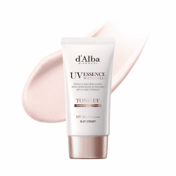 d'Alba | Italienischer weißer Trüffel Waterfull Tone-up Sunscreen SPF50+PA++++, Reiner und Veganer Hybrider Rosafarbener Feuchtigkeitscreme, Leuchtender und Aufhellender Sonnenschutz