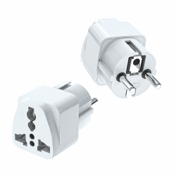 VIEVRE 2 Stück Reiseadapter, Universal Adapter, Adapter China Deutschlandstecker, Universal EU Adapter, Stecker Adapter, Adapter Steckdose für USA UK Thailand Schweiz China Italien etc 2 Weiß