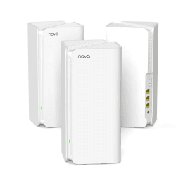 Tenda Nova MX15-Pro Mesh WLAN WiFi 6 System-AX5400 Dualband WLAN Mesh WiFi 6 System, empfohlen für Häuser mit 4-6 Schlafzimmern, 9*Gigabit Port–Ersetzt Router & Repeater–Kompatibel Mit Alexa, 3Pack MX15 Pro/AX5400 3er Pack