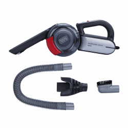 BLACK+DECKER Handsauger Autosauger für 12V Autosteckdose Dustbuster Pivot PV1200AV mit Bürstenaufsatz, Fugendüse, flexiblem Saugschlauch, Aufbewahrungsnetz, 5m Kabellänge 1 Schwarz,rot