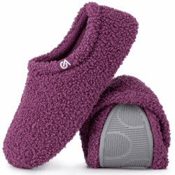 VeraCosy Damen Memory Foam Plüsch Hausschuhe Antirutsch Pantoffeln Mit Polarvlies-Futter 40/41 EU Lila