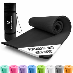 #DoYourFitness Fitnessmatte rutschfest | 183x61cm oder XXL 190x100cm | 0,8-2cm hoch | Gelenkschonende Gymnastikmatte | Yogamatte | Einsteiger und Fortgeschrittene | Indoor/Outdoor geeignet 190 x 100 x 1 cm schwarz